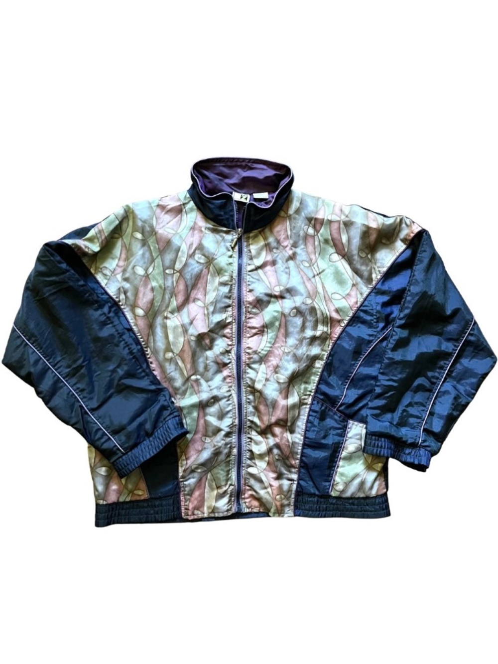 Men's Vintage 80s Windbreaker Track Jacket Swishy Runner Athletic Retro Nylon